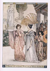 O! Theoroe, riep ze uit, Teucer zoon van Telemon is hier geweest